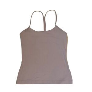 Lululemon lilac spaghetti strap cami tank top built‑in bra style,  yoga